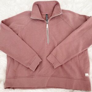 Vuori Women's Half-Zip Sweatshirt in Dusty Rose